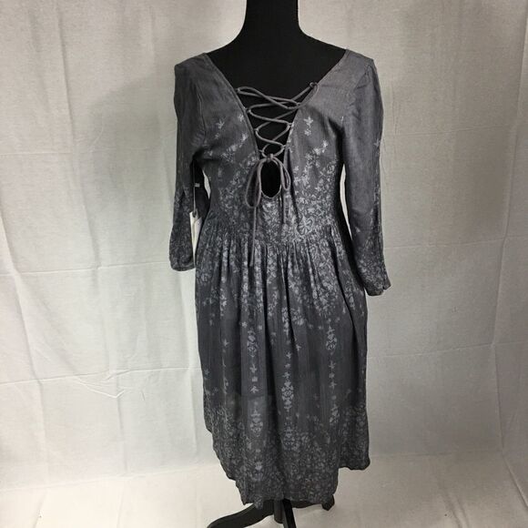 O’Neill gray floral long sleeved dress Medium - Picture 4 of 8